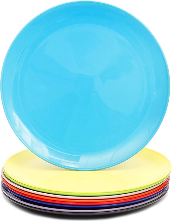 Youngever 8 Inch Plastic Plates, Small Plates, Salad
