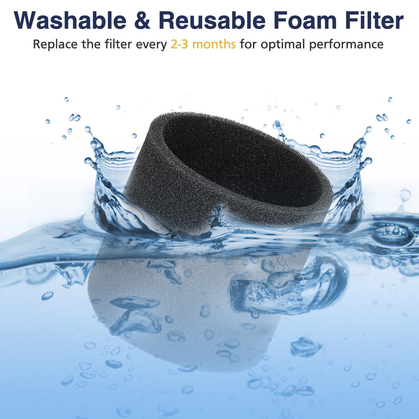 CERO 90304 Replacement Filter Compatible With Shop Vac 90304, 90350, 9033, 90585, 5 Gallon Up Wet/Dry Vacuum Cleaners (2 Replacement Filters 2 Lids 4 Foam Sleeve Filters - View #10