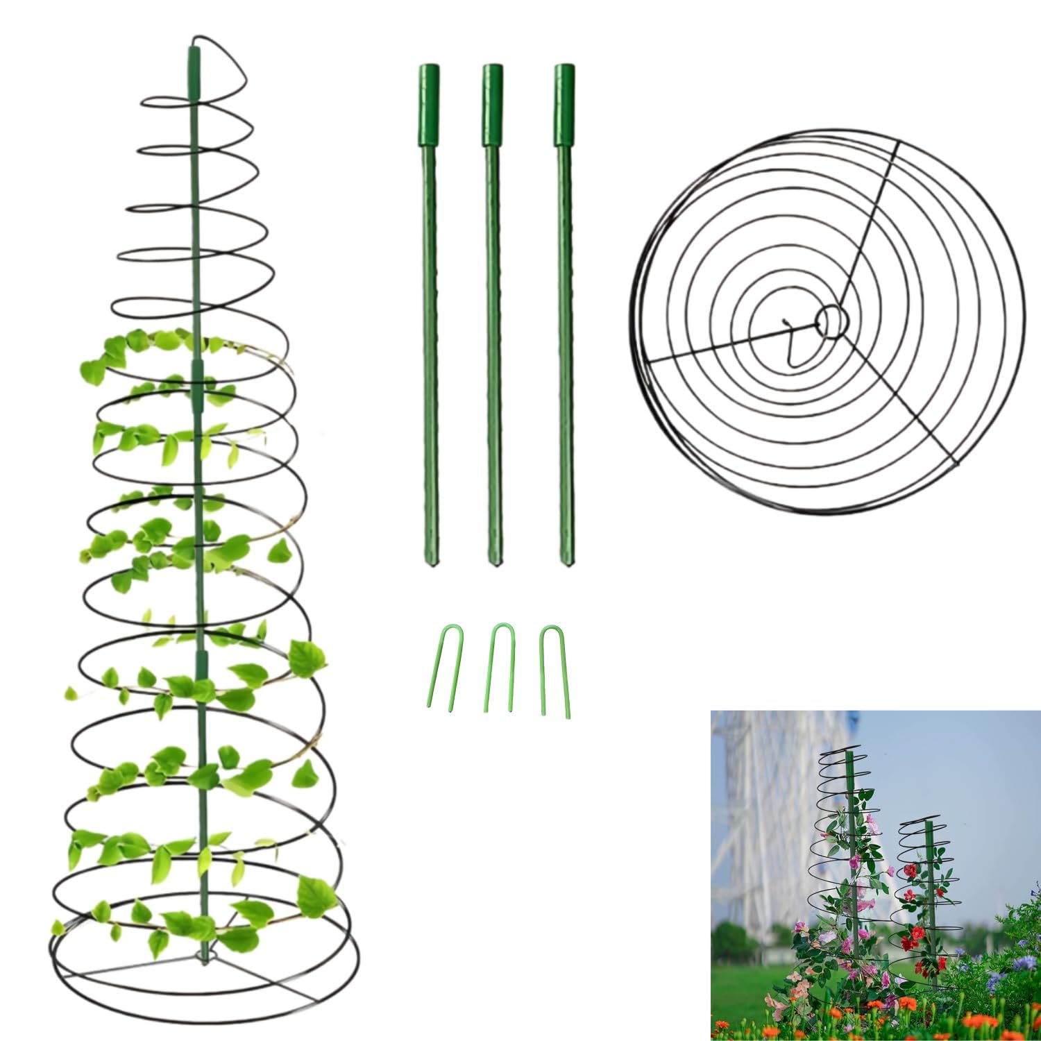Plant Stakes, Garden Trellis for Climbing Plants Adjustable Moss Pole for Garden Stake Plant Support Stick Kit for Climbing Plants for 45cm-135cm (1)