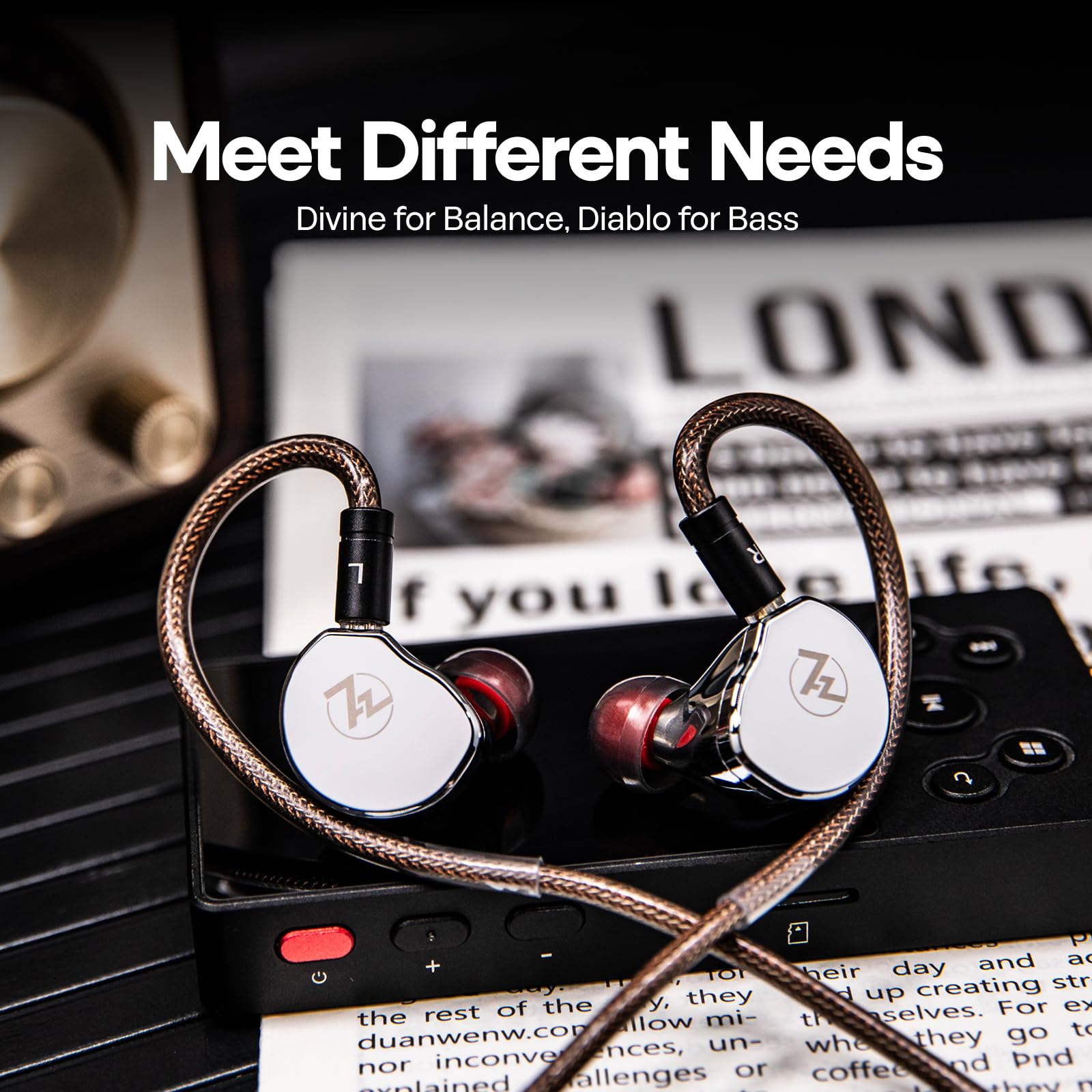 Linsoul 7Hz x Crinacle: Diablo/Divine In Ear Monitor,Auriculares con Drivers Magnéticos Planares de 14,5mm, IEM HiFi con Cable Desmontable de Cobre Monocristalino 2Pin para Audiófilos (Divine, Plata)