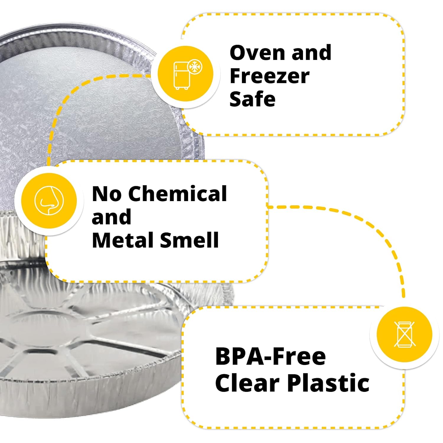 IDL Packaging 15 pc Aluminum Catering Set with 5 Lazy Suzan Trays, 5 Flat Trays and 5 Pans with Lids - Disposable Round Aluminum Foil Containers for Baking, Catering, Party Servings