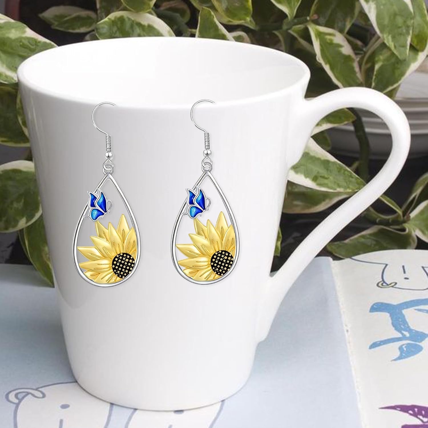 Bohemian Sunflower Butterfly Teardrop Dangle Drop Earrings Dainty Cute Animal Earrings for Women Mothers Day Jewelry Gifts - Image 6