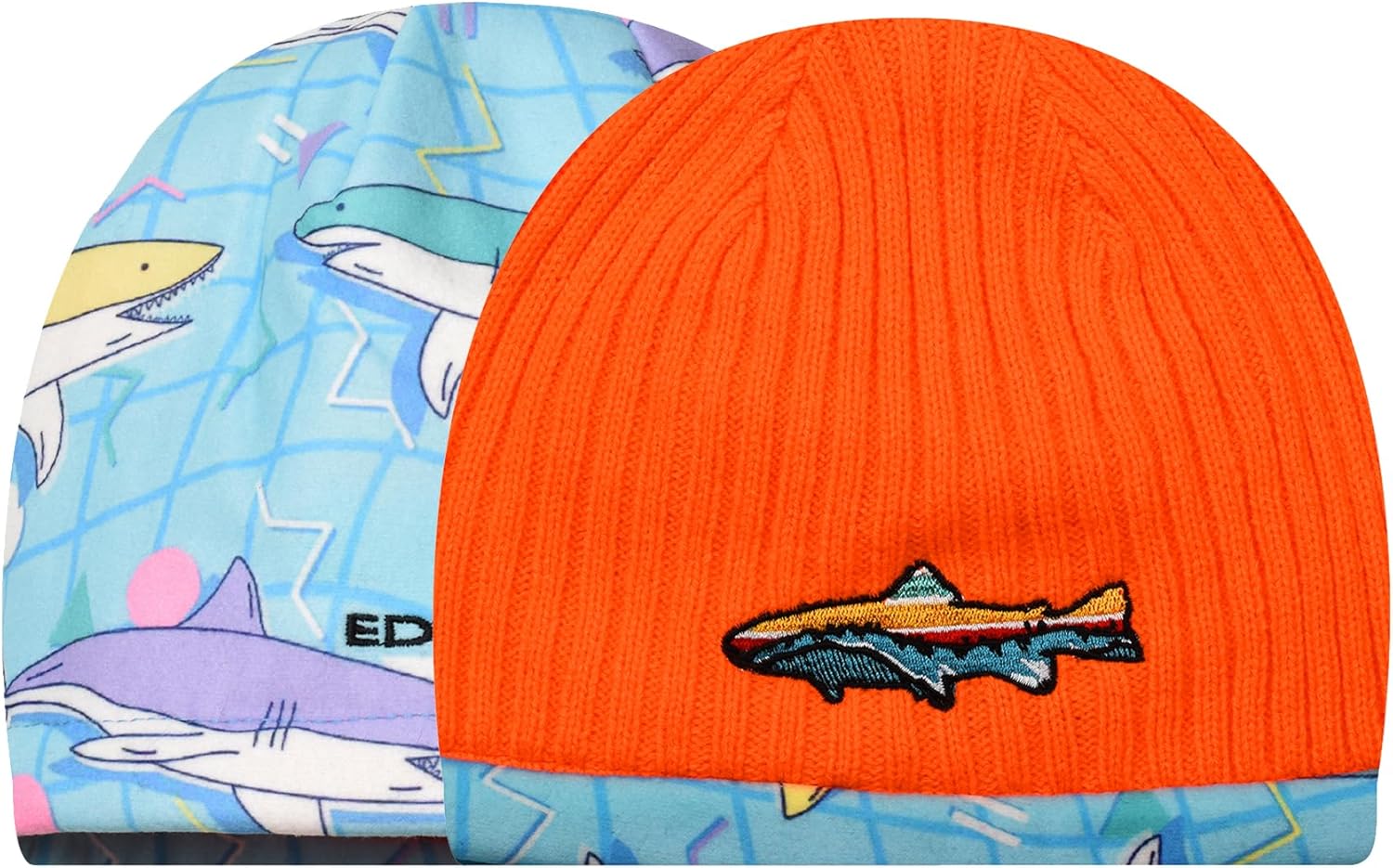 EDTREK Kids Reversible Tech Beanie Hat - Boys Girls Windproof Fleece Winter Hat Country Beanie