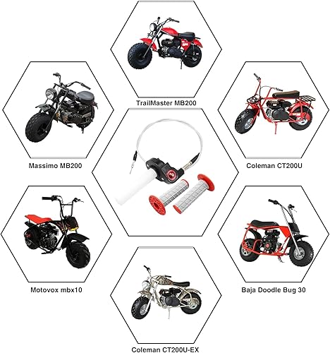Miniatura 8 de Kit de empuñaduras de acelerador giratorio de 78 pulgadas y 0.866 in para CRF KLX TTR 110 125 150 200 250 cc Dirt Pit Bike