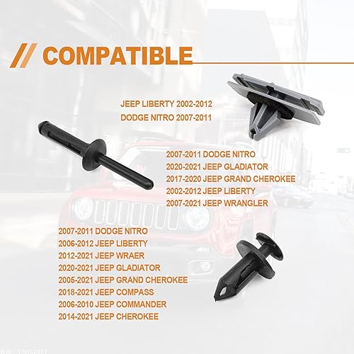 Miniatura 5 de 45 piezas de clips de protección de parachoques para rueda, clips de guardabarros, clips de molduras para remaches ciegos compatibles con Liberty