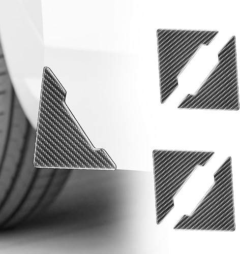 4 calcomanías anticolisión para esquina de puerta de automóvil, patrón de fibra de carbono de PVC, pintura corporal, borde de puerta, adhesivo