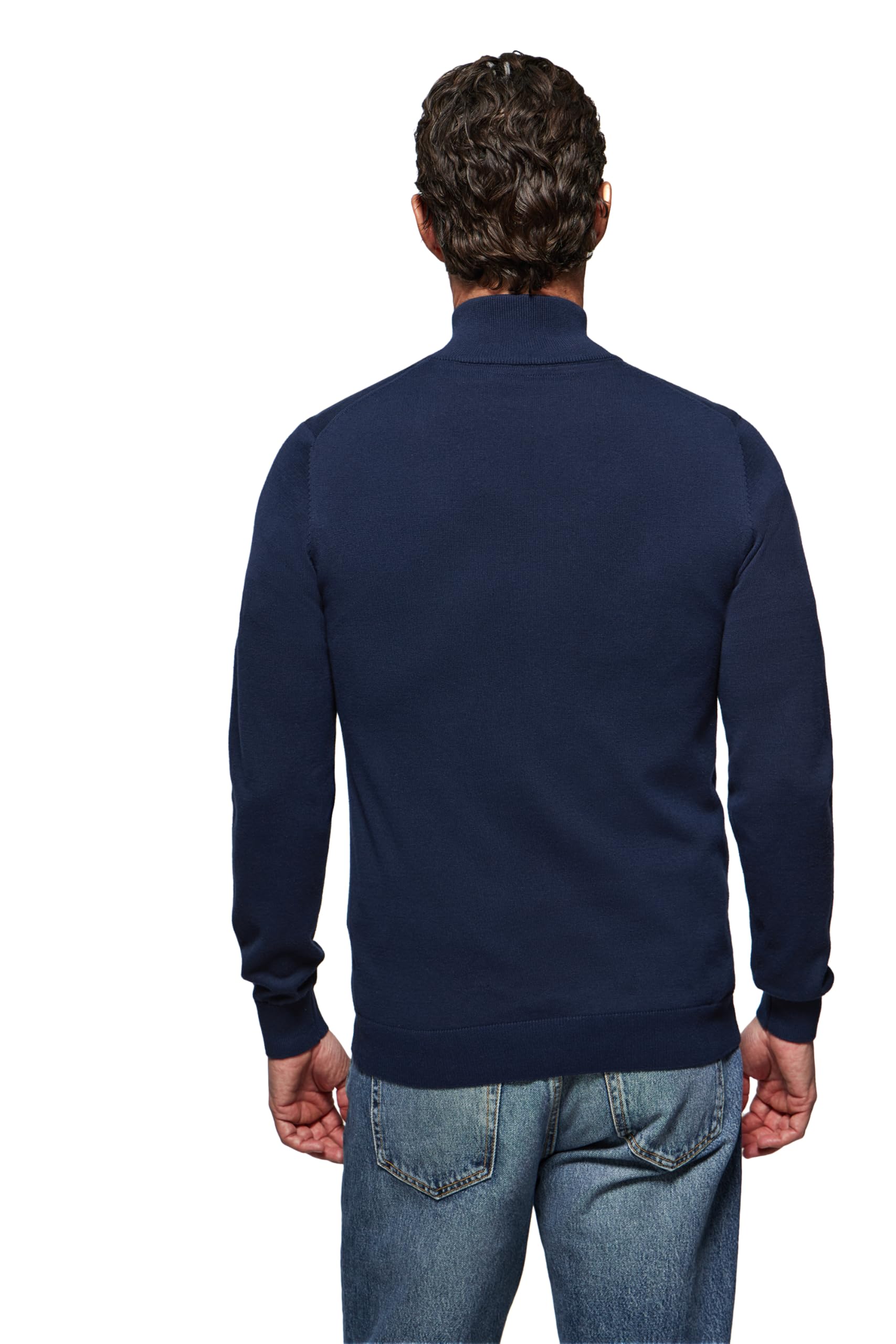Polo Club Jersey Cardigan de Hombre 100% Algodón - Pullover con Logo Bordado y Cierre de Cremallera