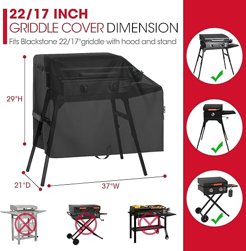 Miniatura 2 de Unicook Cubierta de parrilla para parrilla Blackstone de 1722 pulgadas con estante