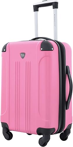 Miniatura 4 de Travelers Club Chicago - Equipajes giratorios y extensibles rígidos, Rosa encendido