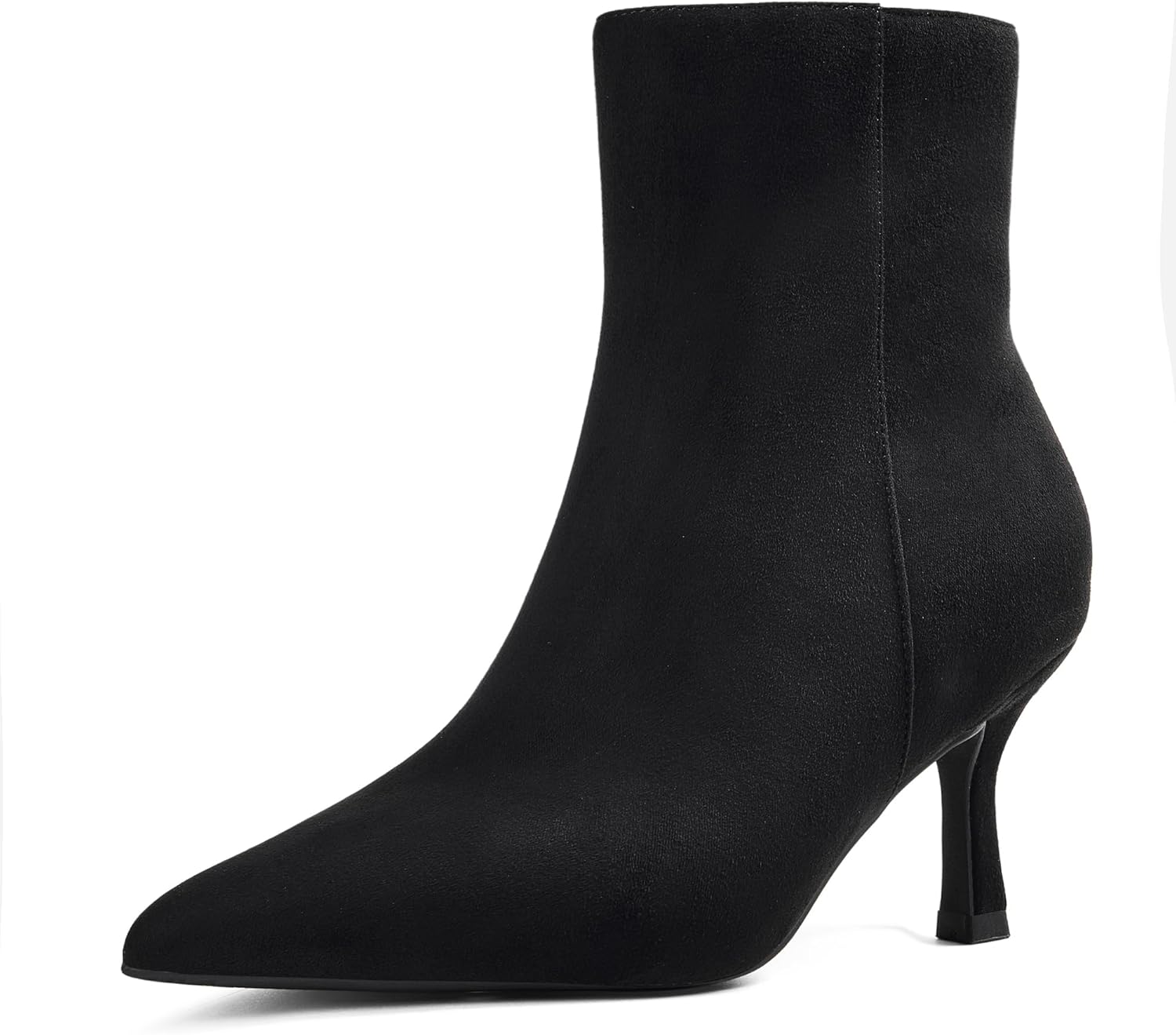 Elisabet Tang Women's Pointed Toe Booties 3 inches Heels Ankle Boots with Side Zipper Dressy Comfy Work Formal Winter Fall