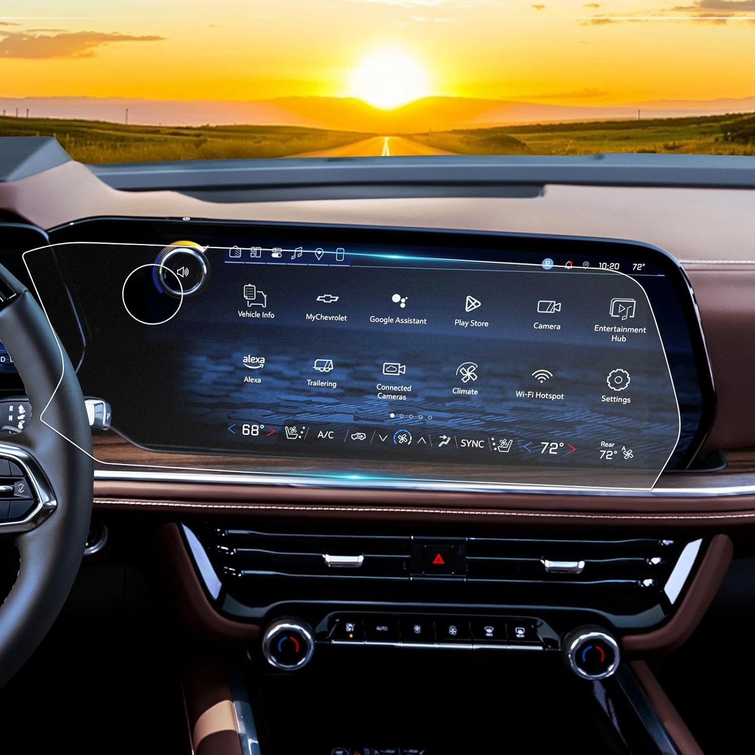 2025 Suburban Anti Glare Fingerprint Screen Protector Matte for 2025 2026 Chevy Suburban (LS, LT, RST, Z71, Premier, High Country) 17.7" Multimedia Infotainment Touchscreen Cover Glare-Free Accessory