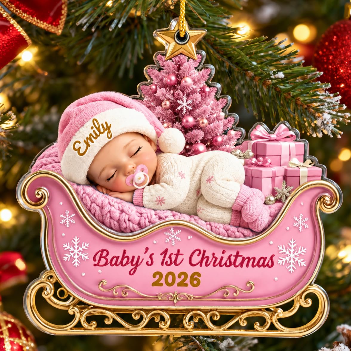 Personalised Baby First Christmas Bauble2026,Custom Name Christmas Ornament