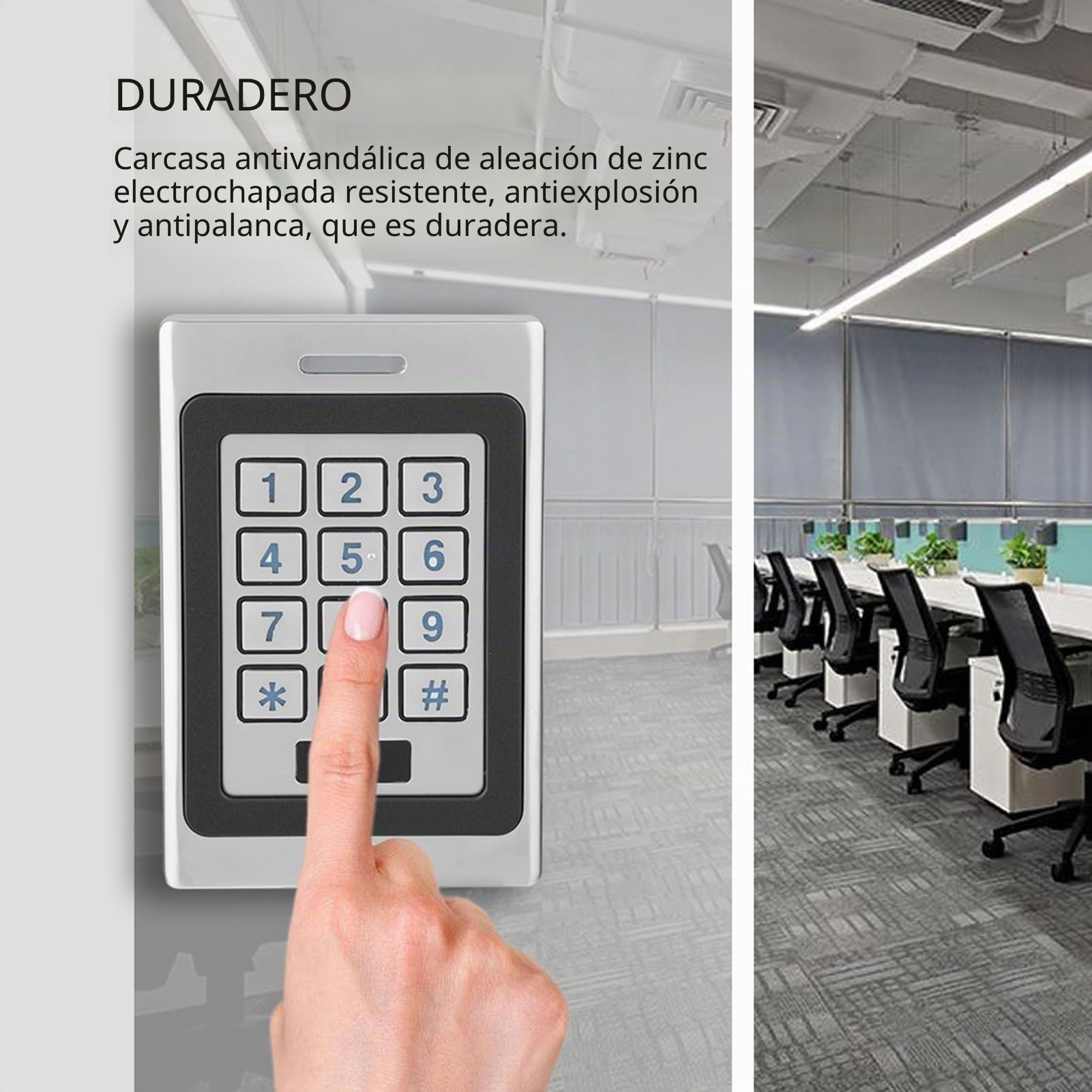 ASHATA de Control Acceso Multifuncional(Tarjetas,Código,Tarjeta+Código) con Teclado Luminoso,Password Lock Puerta Entrada Proximidad Leer Tarjetas de ID,Almacenar 2000 Usuarios