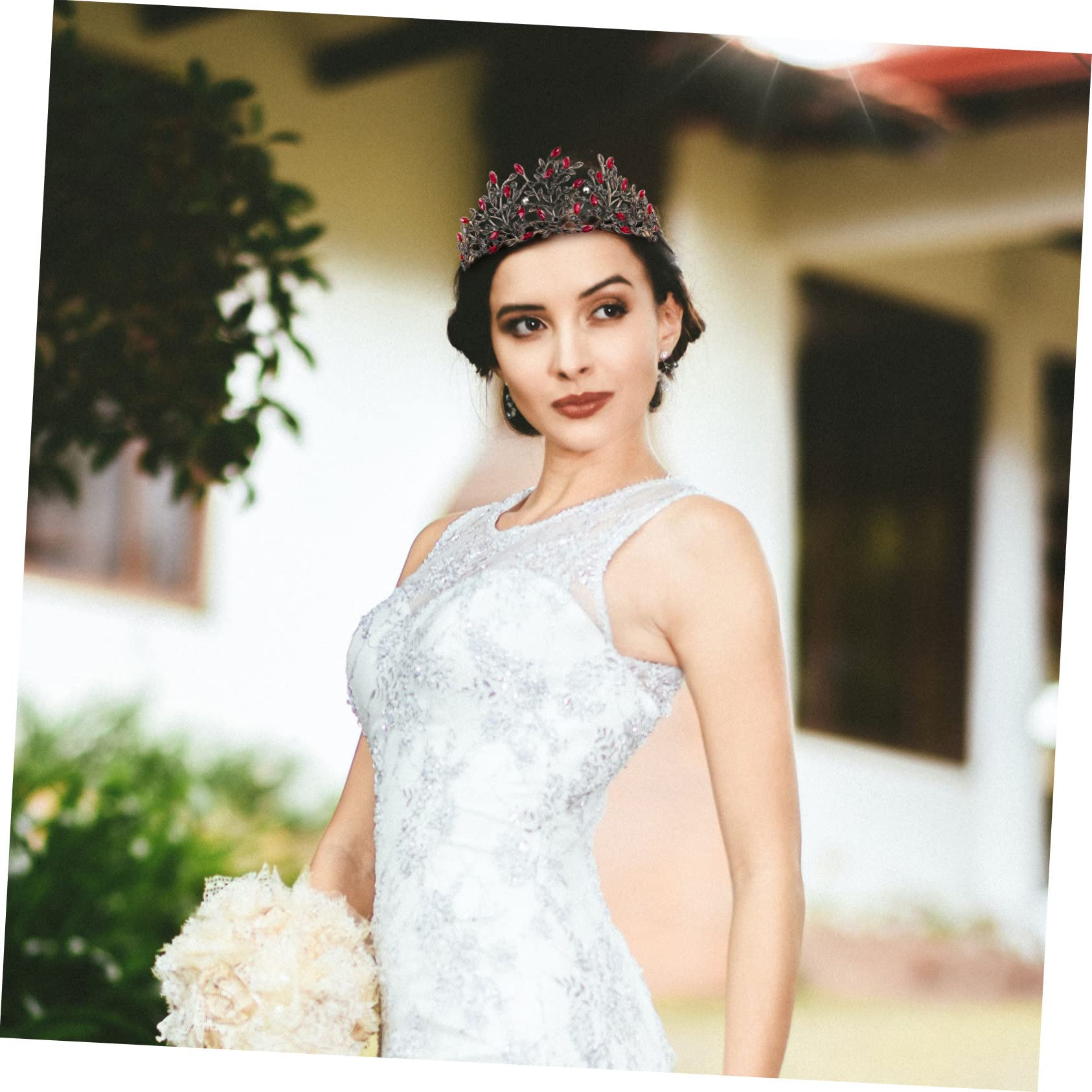 Amosfun 3 Piezas Tiara Nupcial De Diamantes Negros Para Mujer Princesa De Cristal Negras Para Mujer Accesorios Para El Cabello Para Mujeres Aleación Elegante Joya Novia