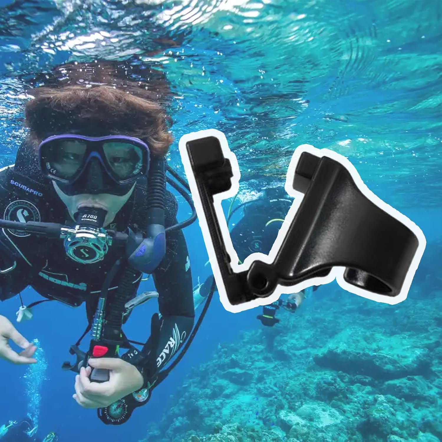 2Pcs 25mm Plastic Snorkel Clip for Dive Mask Scuba Replacement Gear