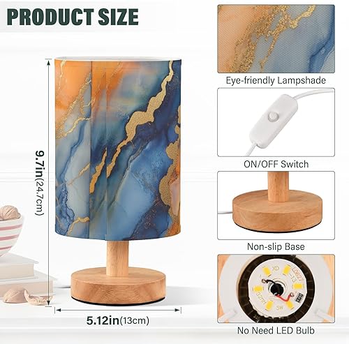 Miniatura 3 de Marble Orange Royal Blue Night Table Lamps Nightstand Lights for Side Table Table Lamps for Kids Trendy lampara de escritorio led