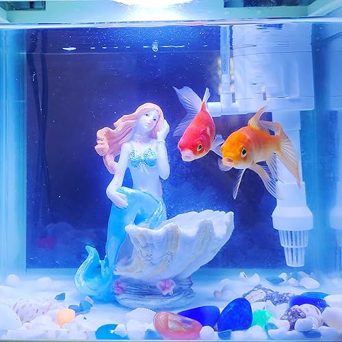 Miniatura 9 de Figuritas de sirena, adorno de acuario, resina, estilo mediterráneo, sirena, princesa, manualidades, estatua, organizador de almacenamiento de