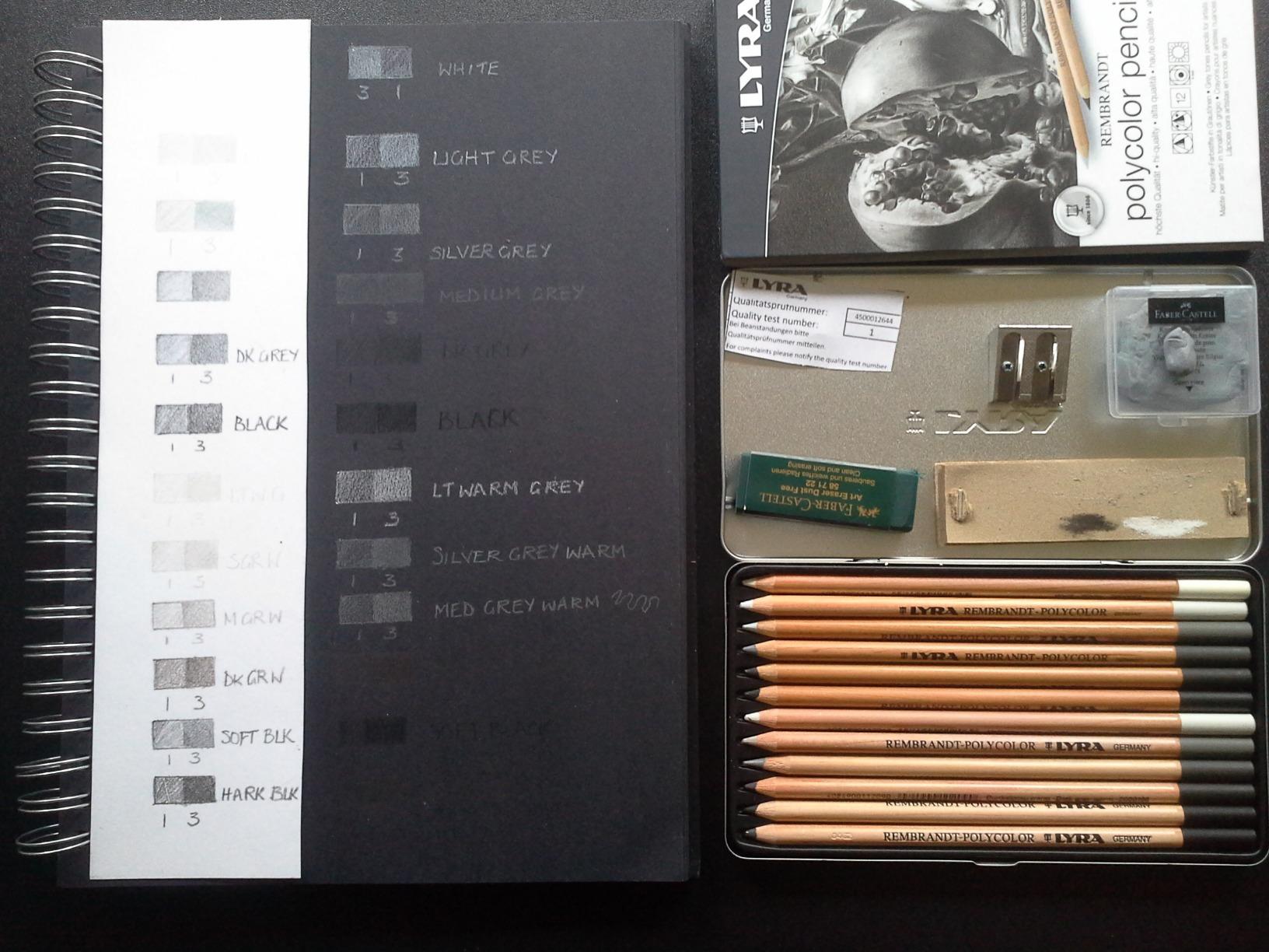 Poly Color 71 Lyra Rembrandt Polycolor Coloured Pencil, Grey Tones (Pack of 12 ...