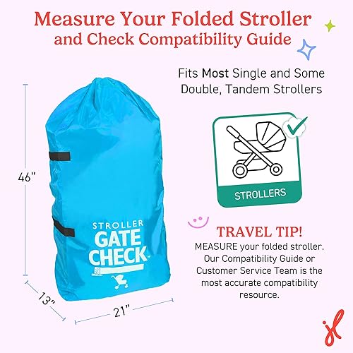 Miniatura 4 de J.L. Childress Gate Check - Bolsa de viaje para cochecito individual y doble, color azul neón Azul neón,Negro -,Amarillo Neón,Rojo,Azul,Rosa neón