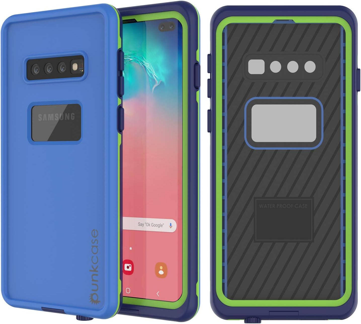 Punkcase S10 Plus Waterproof Case [Aqua Series] [Slim Fit] [IP68 Certified] [Shockproof] [Dirt Proof] Armor Cover W/Built in Screen Protector Compatible W/Samsung Galaxy S10 Plus [Blue]