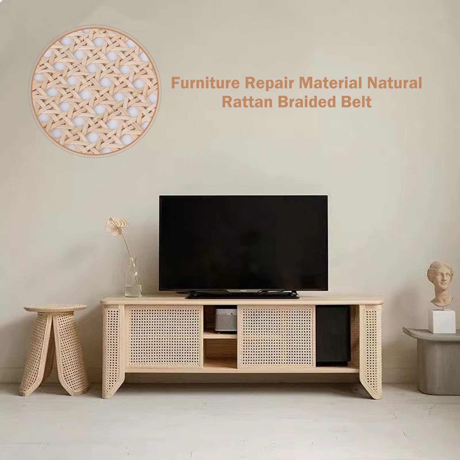 Wiener Geflecht, Ratán Natural Ratán Trenzado, Artesanía de ratán hecho a mano para decoración de muebles, nido de abeja trenzado de silla, tejido de tubo trenzado (50 x 100 cm)