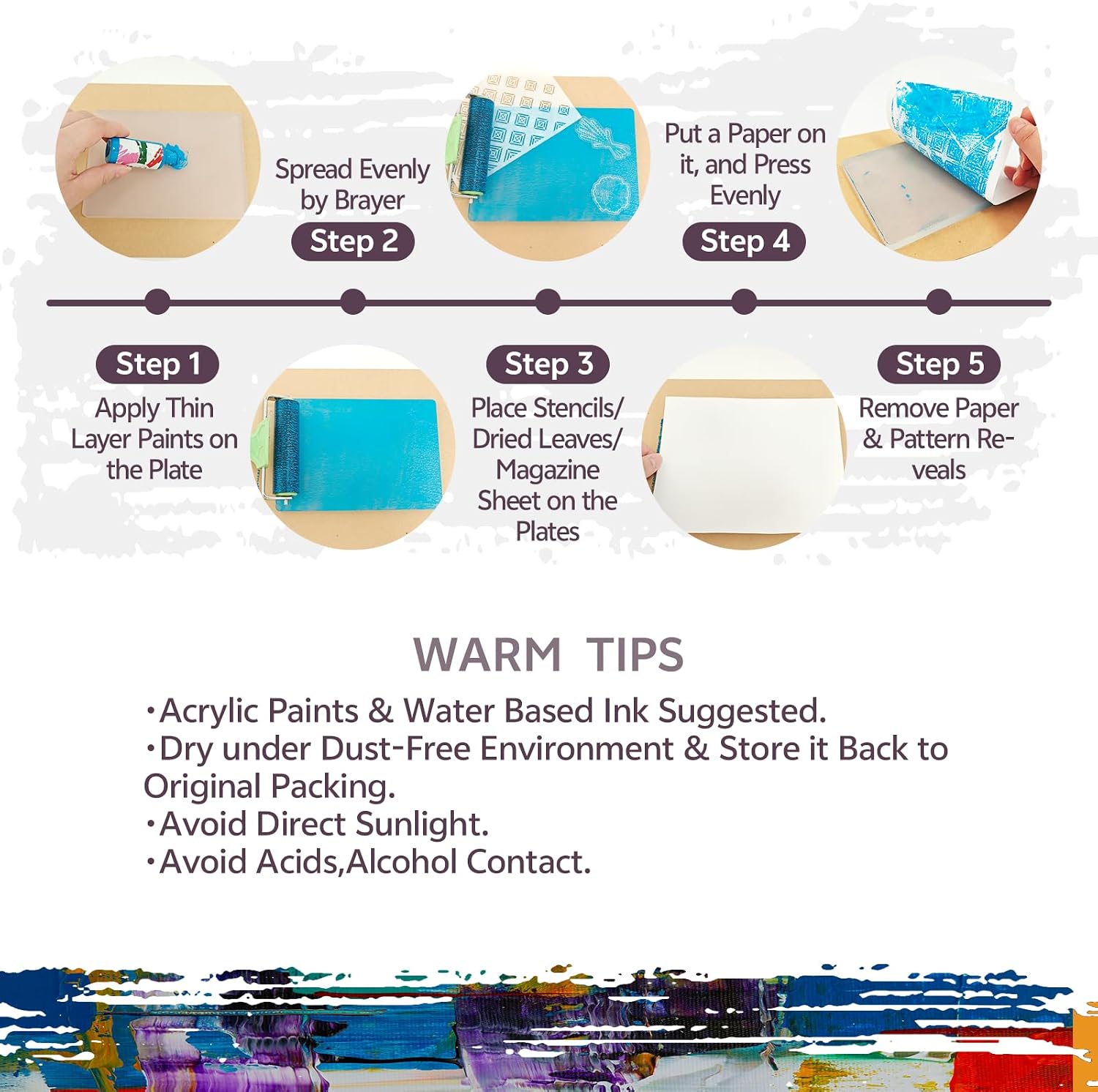 LIVHOLIC Small Gel Plate 10x10 cm Sqaure Gel Printing Plate Small Size for Printmaking Card Making Mix Media