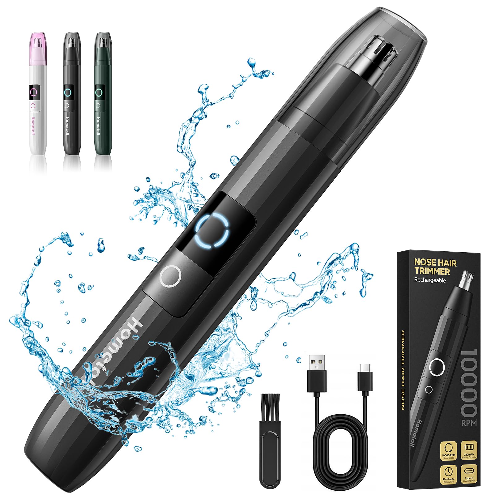 Sponsored Ad - Rechargeable Nose Hair Trimmer for Men Women, Professional Painless Ear Eyebrow & Facial Hair Trimmer - 10,000 RPM Powerful Motor with Dual-Edge Blades, Wet/Dry, Easy to Clean