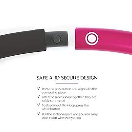 HEALTHYMODELLIFE Exercise Fitness Hoop for Adults - Easy to Spin, Premium Quality and Soft Padding Weighted Hoop - Detachable Hoops for Home & Gym Workouts - 2lbs