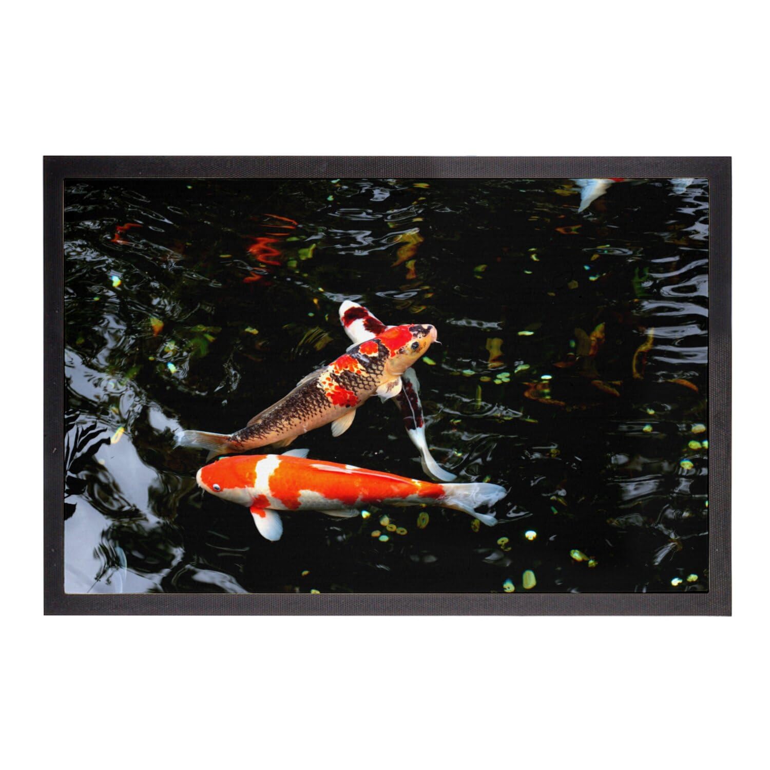 Tapis de sol Carpes Koi motif japonais paillasson de qualite superieure 75x50