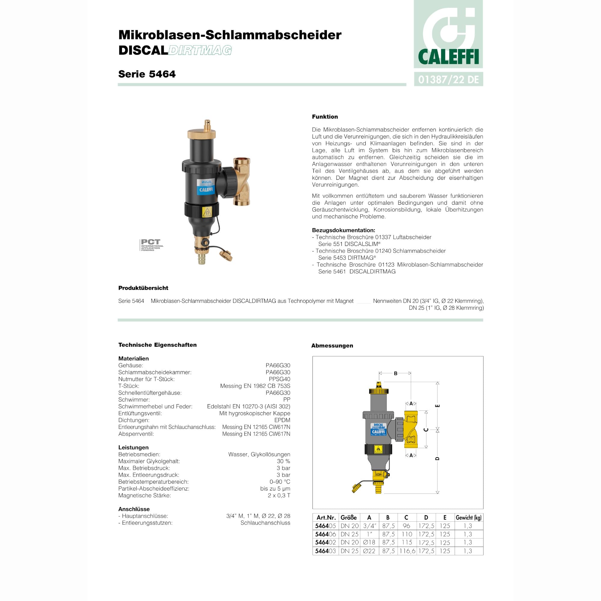 Caleffi Dirtmagplus Microblasen Schlammabscheider 1 Zoll mit Magnet und Schmutzfänger aus Technopolymer, 546406 | Kompakt Abscheider, Magnetit Schlammabscheider, Magnet Schlammabscheider, 546406