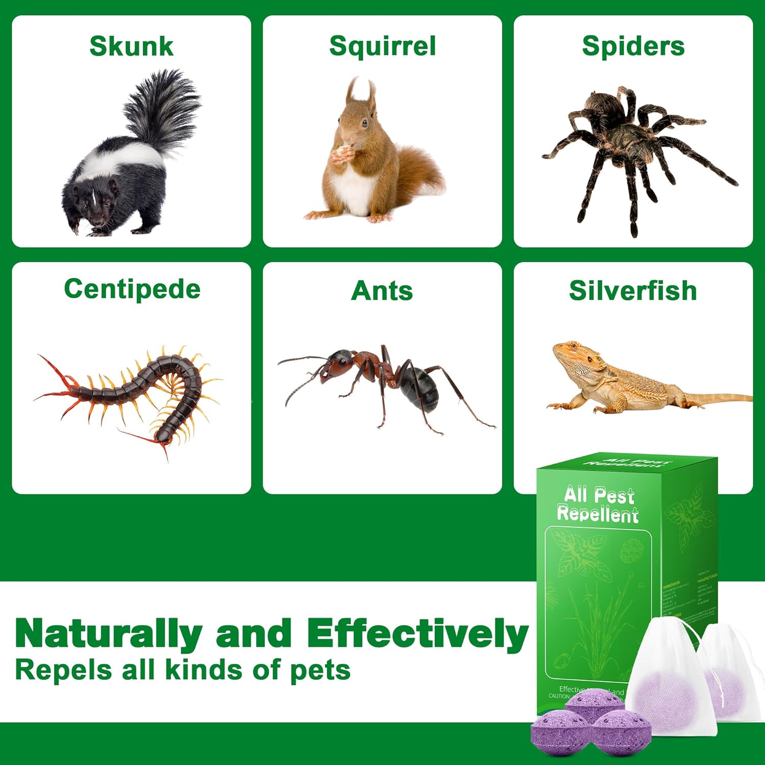 36 Pack Skunk Repellent - Mole Repellent Outdoor with Natural Peppermint Oil Long-Lasting Protection for Yard, Garden, Lawn & Trash Areas– Pet & Family Safe Animal Repeller