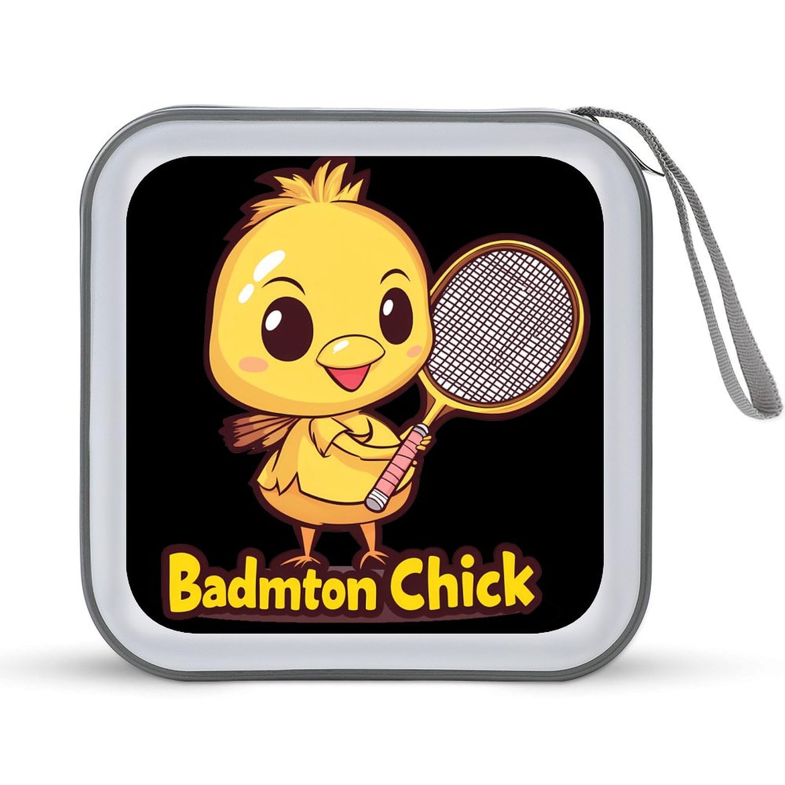 Badminton Chick Chicken Birdie CD Case Plastic DVD Case Holder Wallet Disc Storage Organizer for Car Travel