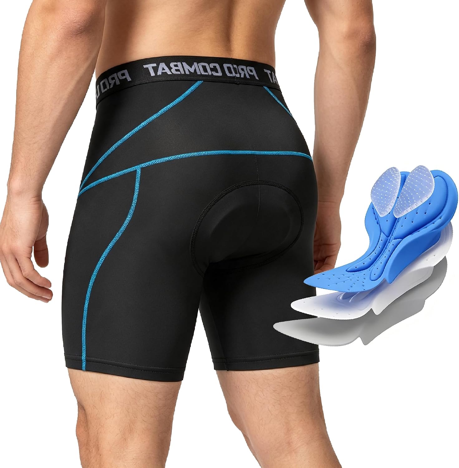 Men's Cycling Shorts MTB Liner Shorts with 4D Padded Bike Underwear, Quick-Dry Breathable Shockproof Bicycle Underwear
