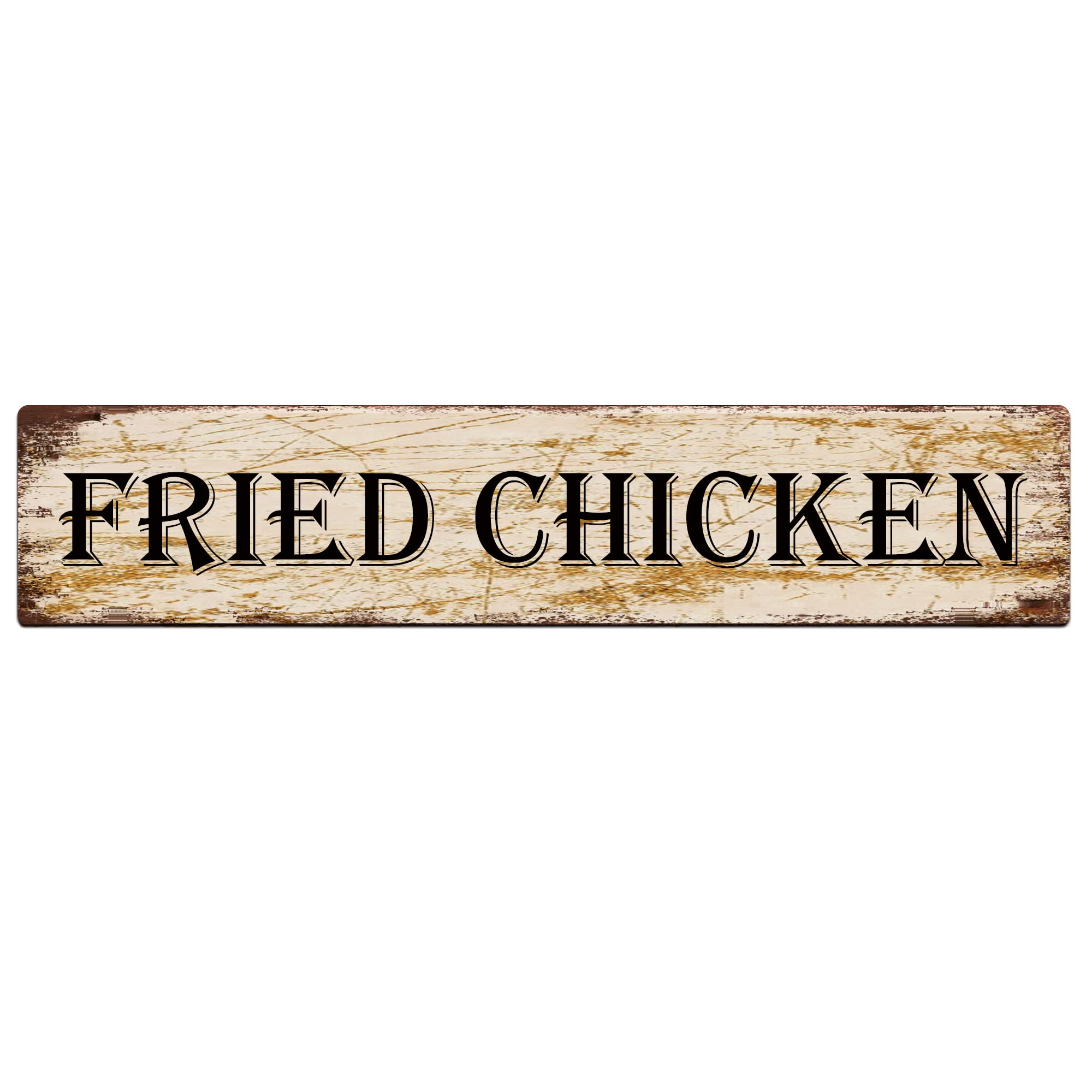 Fried Chicken Retro Tin Signs Aluminum Metal Sign for Kitchen Home Garden Wall Bar Cafe Decor 4x16 Inch