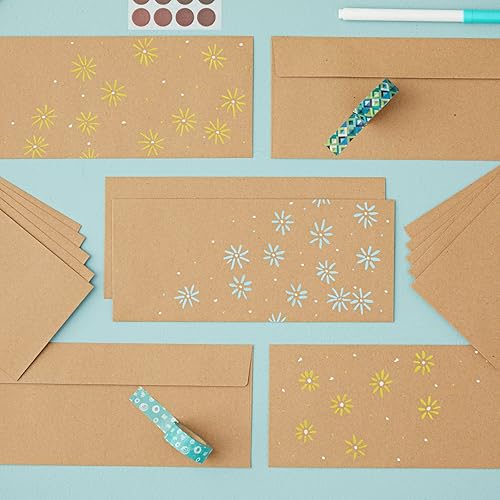 Miniatura 3 de Paquete de 100 sobres marrones #10 a granel con sello engomado para invitaciones, cartas de correo, cheques, certificados de regalo (9.5 x 4.125