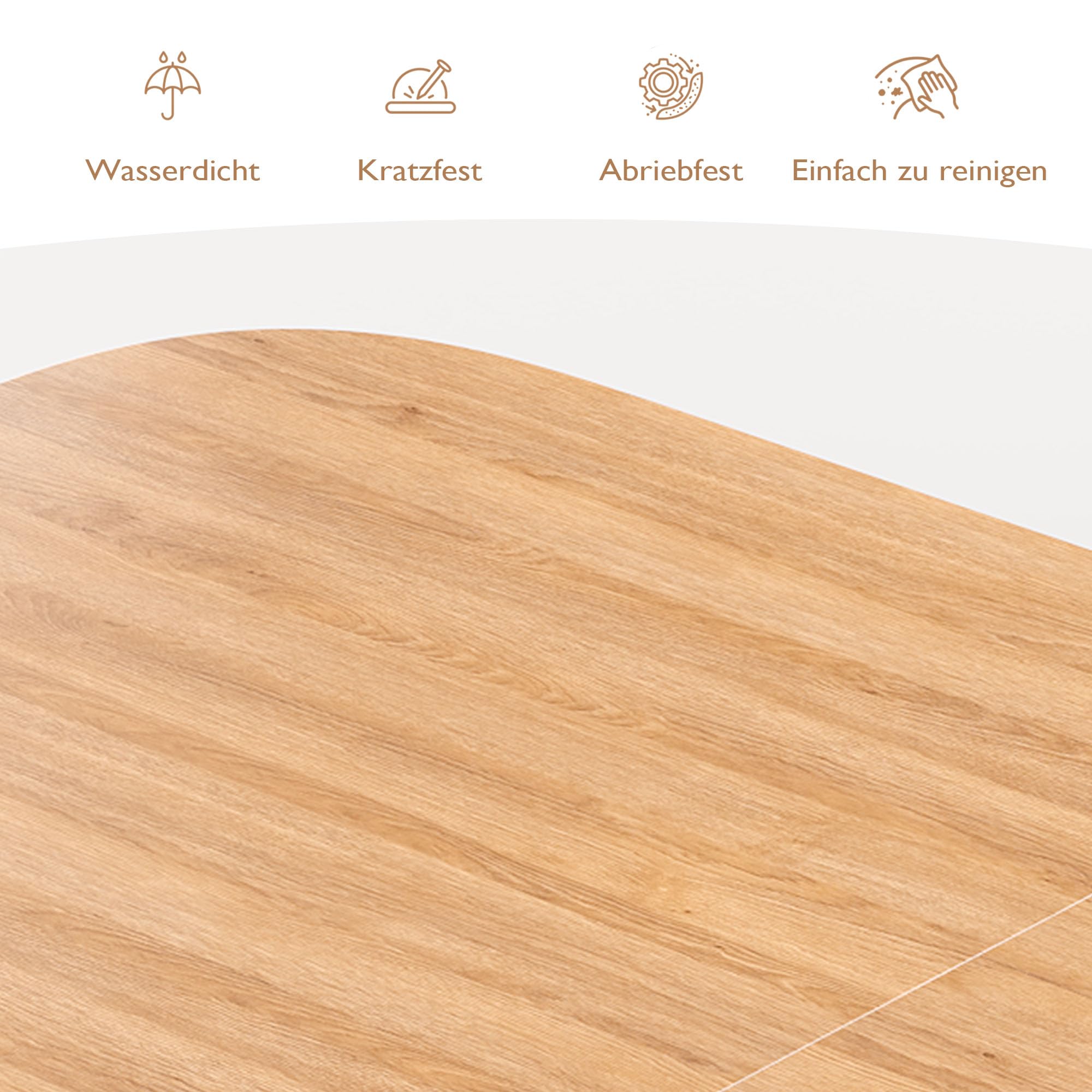 GRAVFORCE Esstisch ausziehbarer 120-160 cm Oval Küchentisch mit Stauraum | Seitenschränken, platzsparender Esszimmertisch für 4–6 Personen robuste Holzoptik für Esszimmer Nussbaumbraun