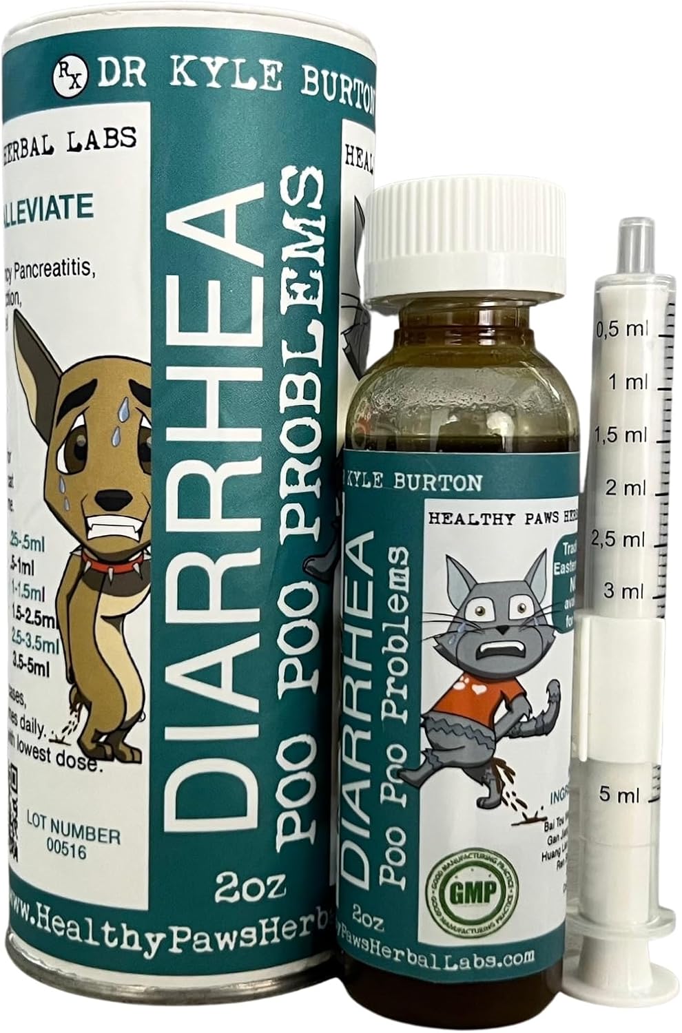 Poo Poo Problems Natrual Diarrhea Relief for Dogs and Cats -2fl oz Food Topper