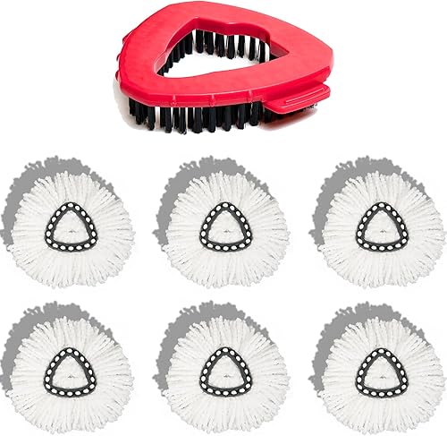 Miniatura 8 de Paquete de 2 cabezales de repuesto para mopa compatible con Ocedar Easy Wring Sping, 100% microfibra de repuesto para mopa giratoria, limpieza