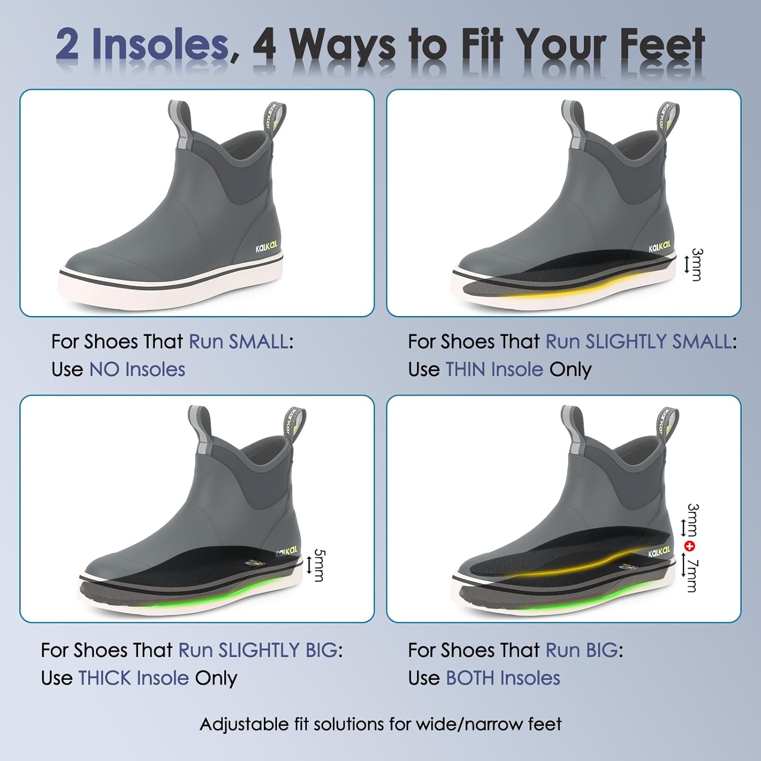 Kalkal Women's Deck Boots, Waterproof Ankle Rain Boots Fishing Boots with High Traction, Women's Rubber Boots For Gardening Fishing Boating Camping - Image 4