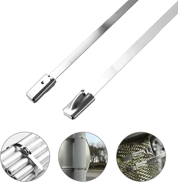 100 Pcs 20 Inch Metal Zip Tie Heavy Duty, Stainless Steel
