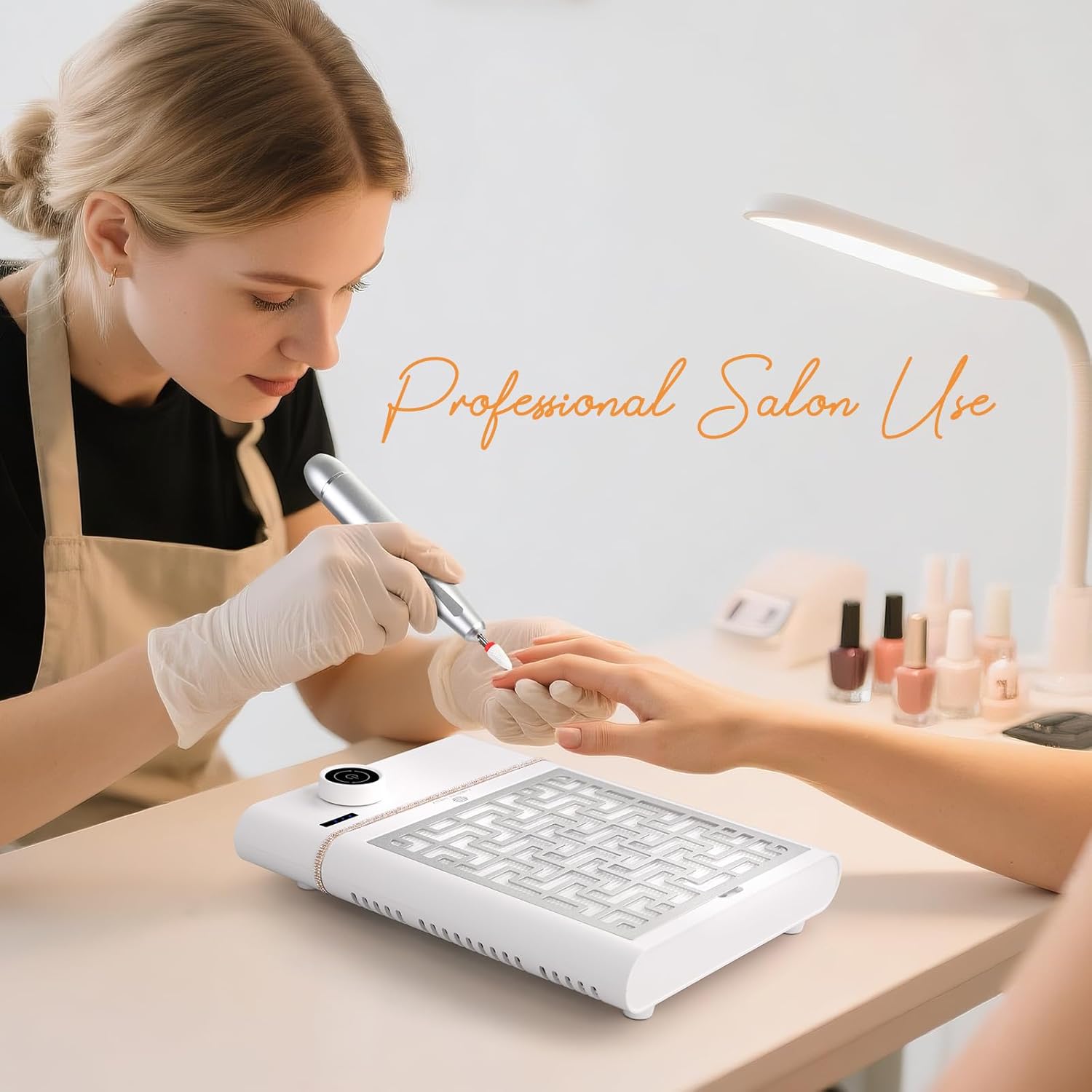 Nail Dust Collector Bling Rechargeable Vacuum Nail Tech Fan Extractor and UV LED Nail Lamp Nail Dryer