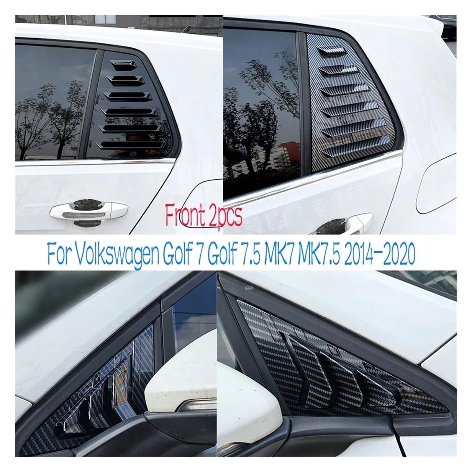 Osłonę bocznej żaluzji samochodu Osłona Żaluzji Bocznych Na Okno Trójkątne Pasująca Do VW Golf 7 Golf 7.5 MK7 MK7.5 2014-2020 Migawki Tylnej Szyby