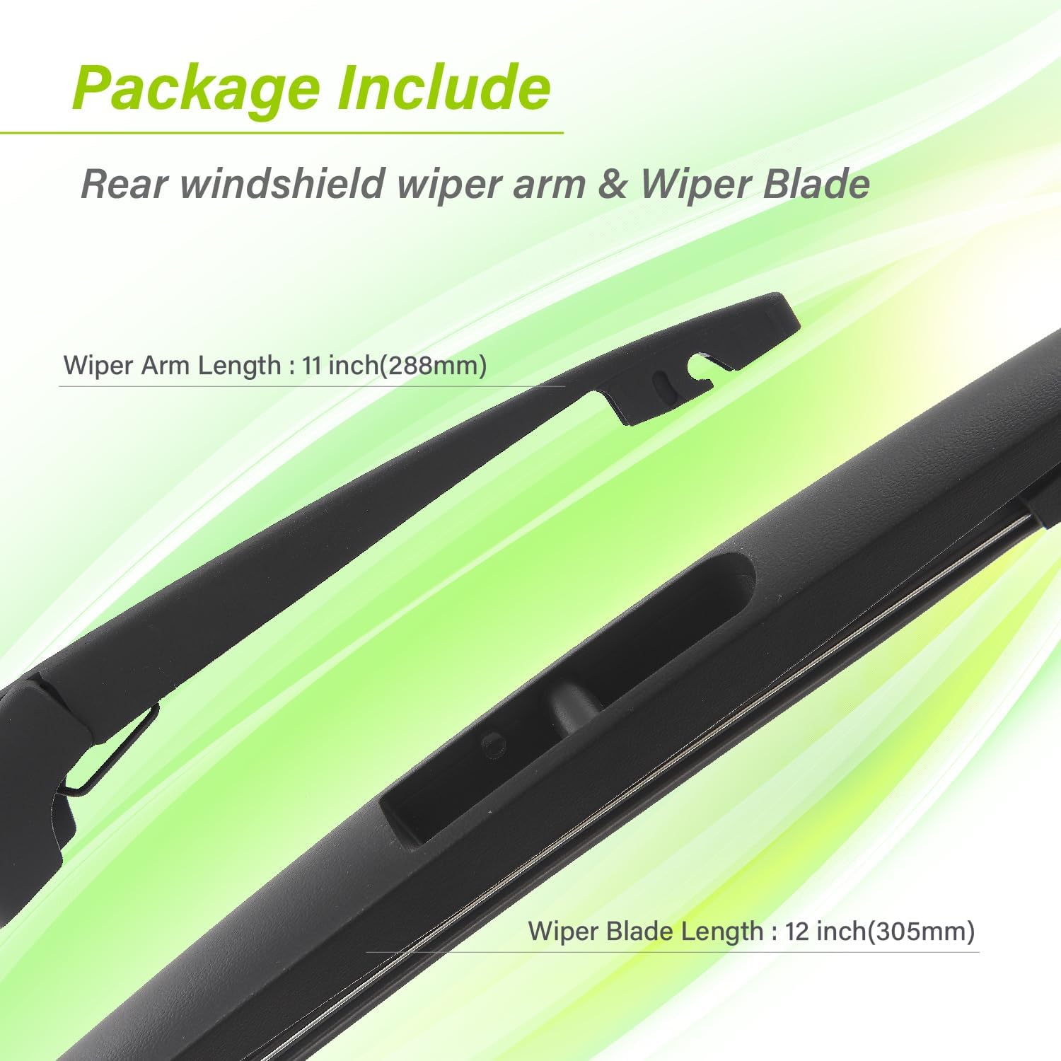 LKK Rear Windshield Wiper Arm Blade Kit Compatible with BMW X5 2014-2018, BMW X5 M 2015-2018 F15 Rear Window Wiper Assembly Set