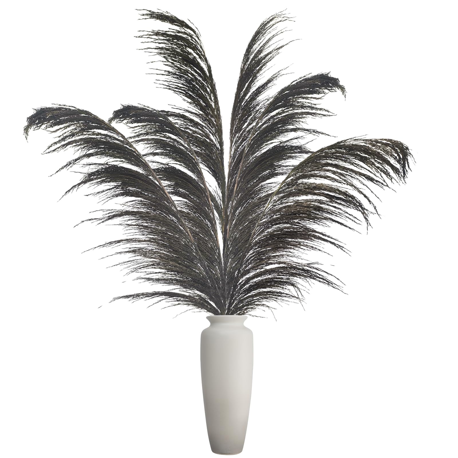 Pampas Grass Decor Tall,Pampas Grandes Florales esponjosas,Flores de Plumas largas para arreglo de Boda Boho Sala de Estar (8 Piezas de 31"/80cm, Gris)