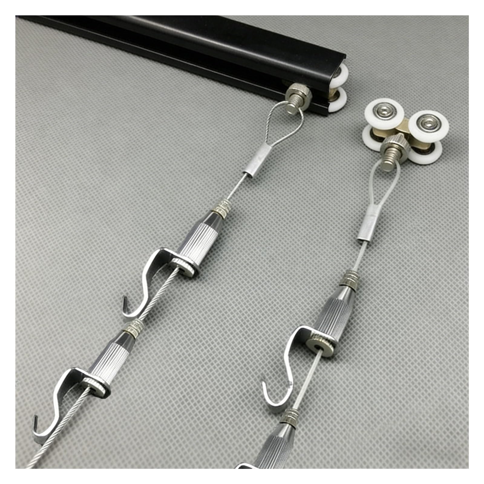 Rail d'accrochage pour tableaux robuste en aluminium noir 1m avec câble 1.5m