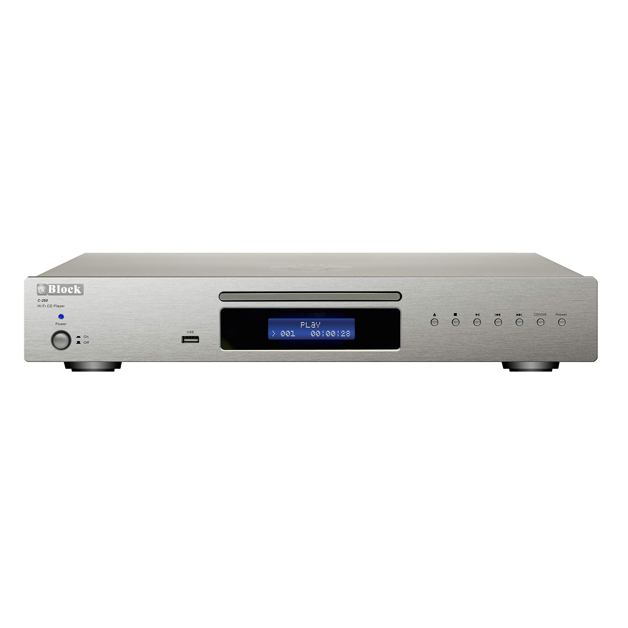 BLOCK C-250 Lettore CD compatibile con HDCD, CD-R, CD-RW, Mp3, Silver