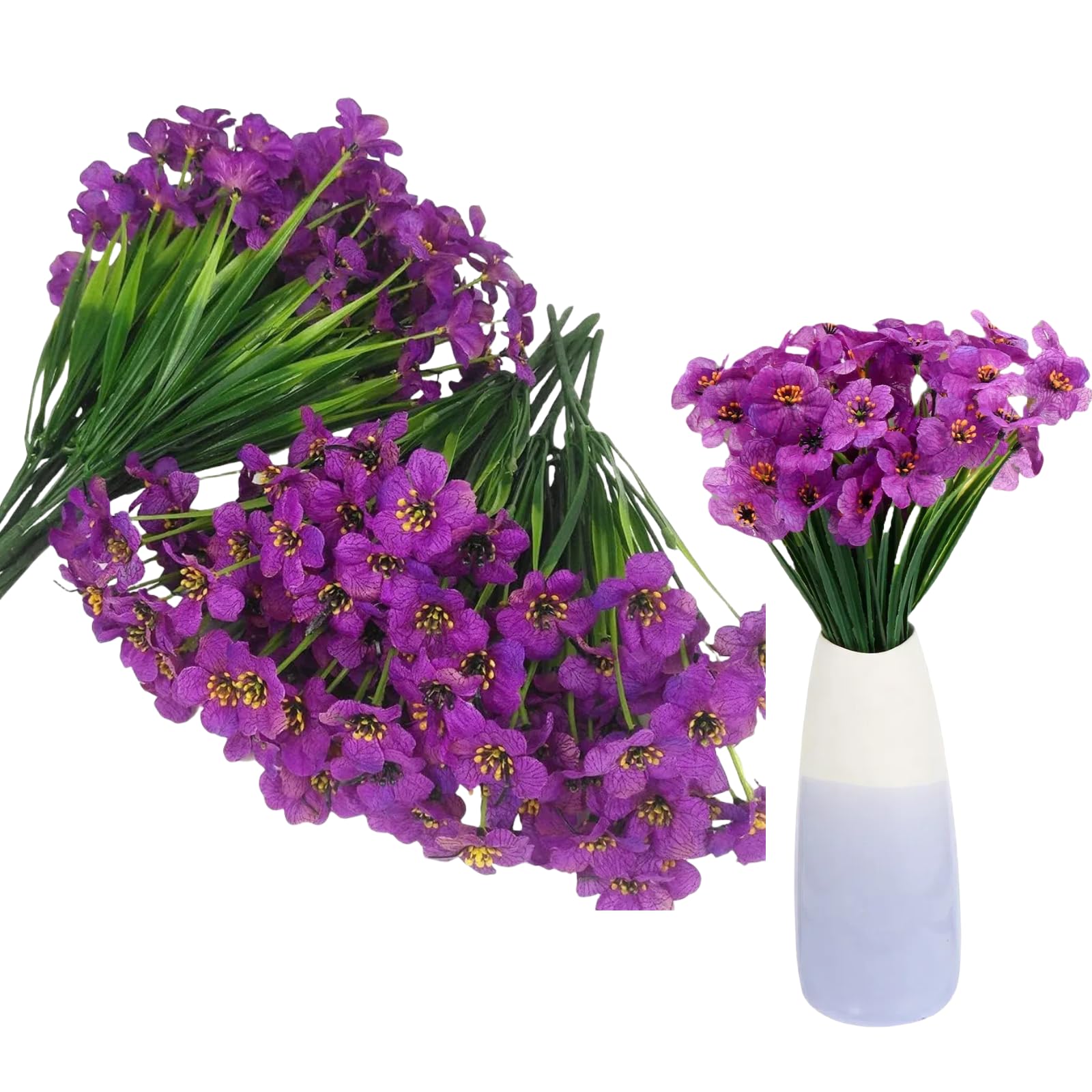Fleurs artificielles FOMIYES : lot de 4 tiges de verdure africaine pour l'extérieur