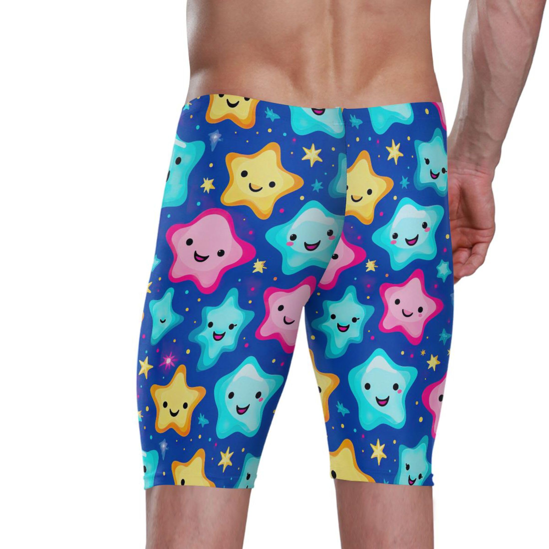 UMIRIKO Cute Star Men's Swimsuit Swim Jammers L B0402306