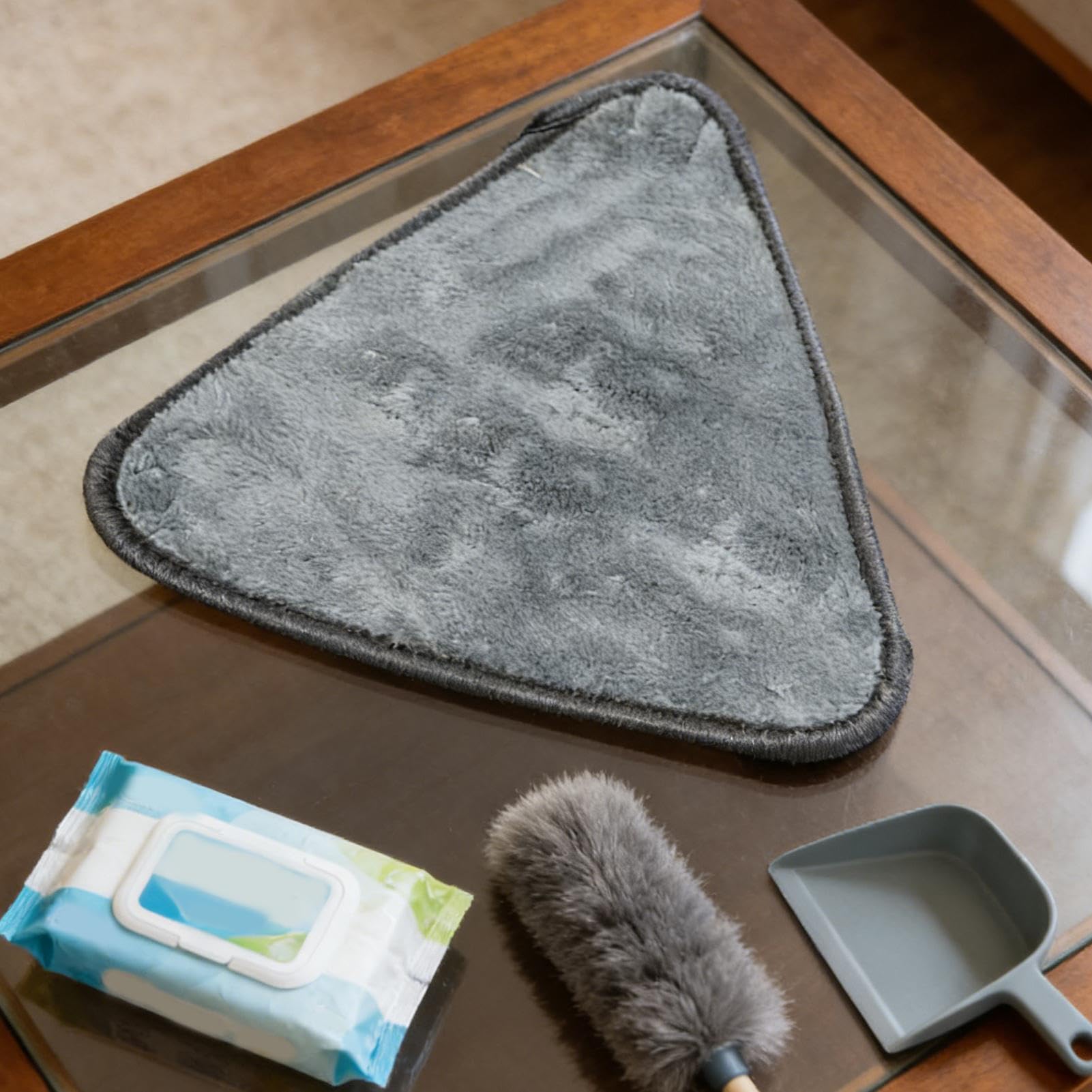 Ersatztuch Für Wischmopp, Einfache Befestigung, 25 X 25 Cm, Dreieckiger Teleskopmopp, Drehbarer Verstellbarer Mopp, Mikrofasermaterial, Für Zuhause, Küche, Badezimmer