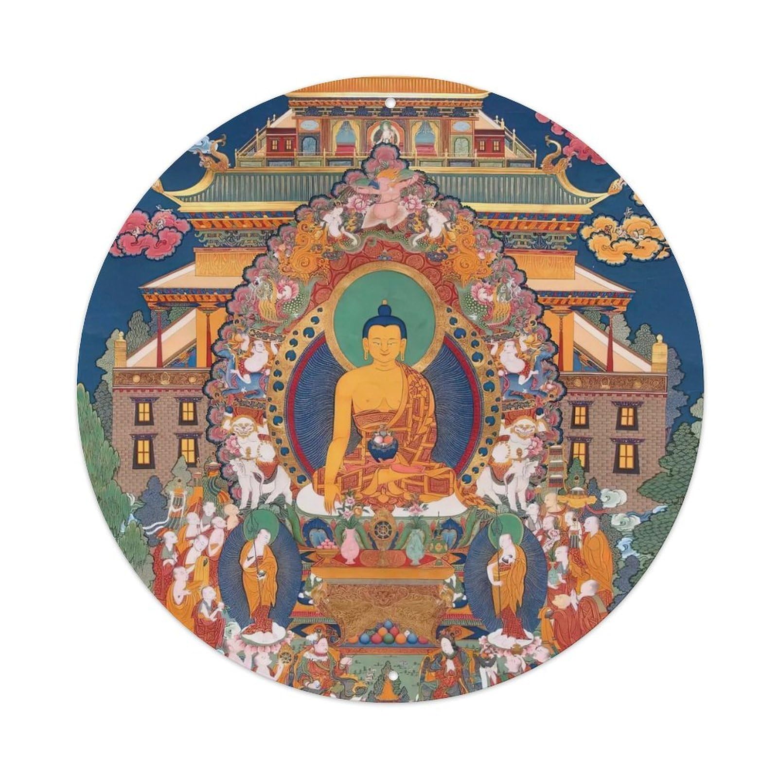 Vintage Buddha Thangka Awakens Metal Tin Sign